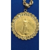 Image 3 : Stunning U.S 1994 $25 1/2 Oz Fine Gold Eagle In 14K Gold Bezel & On 14K Gold Chain - Weight: 48.4g