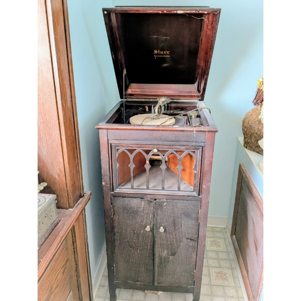 Vintage Star Record Player In Cabinet