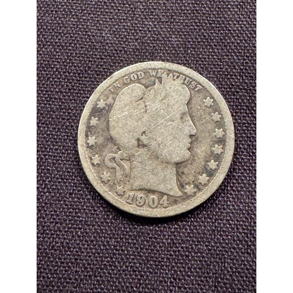 1904-O United States Barber Silver Quarter - Low Mintage