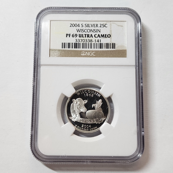 NGC PF69 Ultra Cameo 2004-S Silver Wisconsin State Quarter