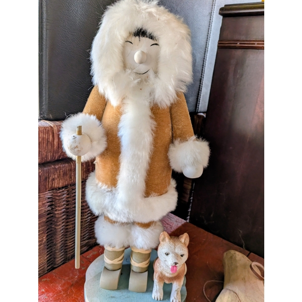 Cool 14" Eskimo Nutcracker & Wooden Ice Skates