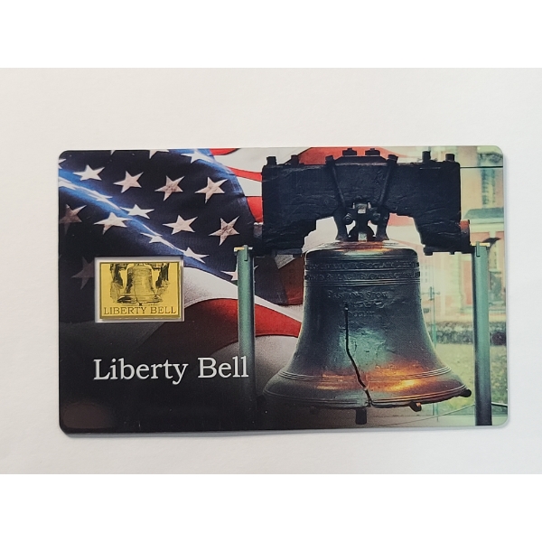 U.S Liberty Bell 1/1000 Oz .999 Fine Gold In Collectible Assay Card