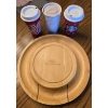 Image 2 : 14" Wood Charcuterie Tray with Hidden Knives and 3 Travel Mugs