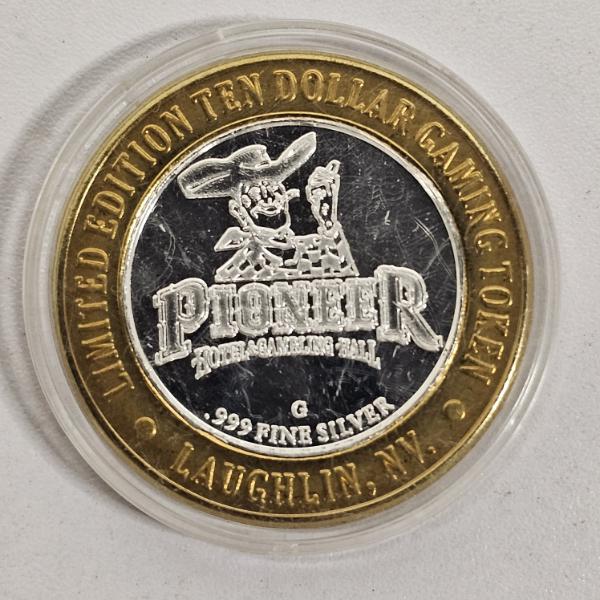 Limited Edition Gaming Token from Pioneer Hotel & Gambling Hall (partial silver, see description)