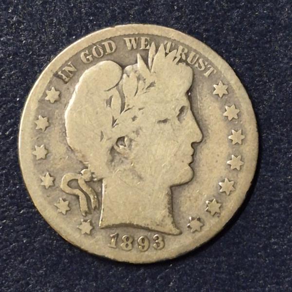US 1893 S Barber (Liberty Head) Half Dollar (50c)
