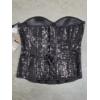 Image 2 : Brand New Ladies Size Medium Sequin Bat Girl Corset Featuring Size Zip & Lace Up Back 