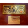 Image 1 : Pure 24k 999 Gold Foil United States 1896 Educational $2 Lg Note Processed in Pure GOLD wCOA