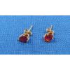 Image 3 : 14K Gold Pendant With White Stone & 14K Gold Earrings With Red Stones - Total Weight: 2.1g