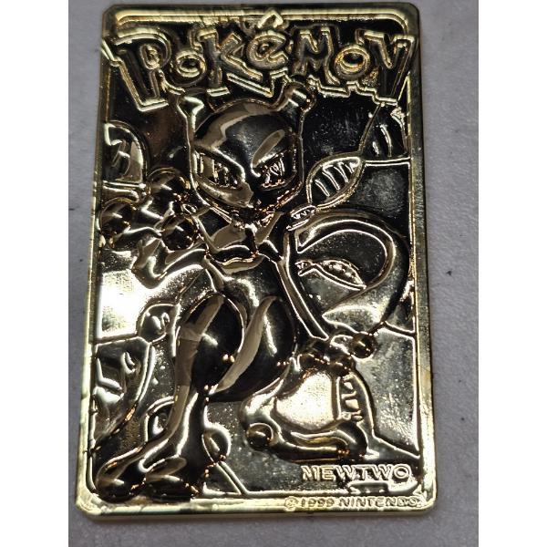 Pokemon Gold Plated Burger King Edition Trading Card with Protective Case - Mewtwo