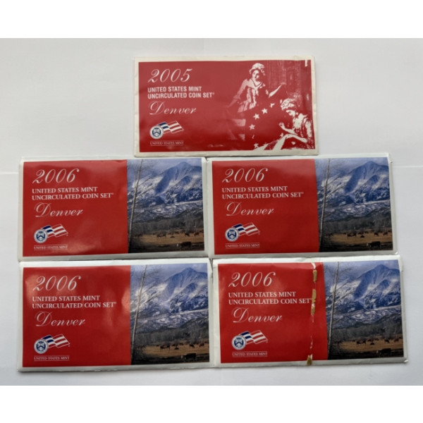 United States Mint Uncirculated Coin Sets 2005 and 2006 - Denver