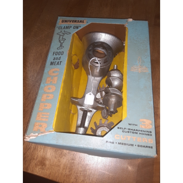Vintage - In Original Box - "Universal" Food Chopper - Utility & Advertising Collectible Piece