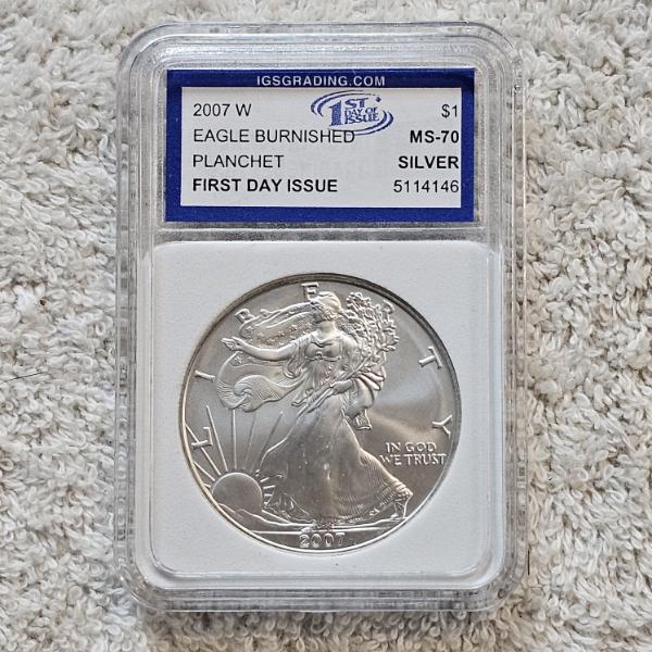 2007-W IGS Rated MS-70 1oz. .999 Fine Silver Eagle