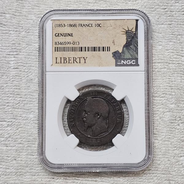 Authenticated Genuine French Ten Centimes Napoleon Three Coin
