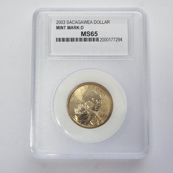 2003-D Sacagawea Dollar Coin - Graded by PCC MS65