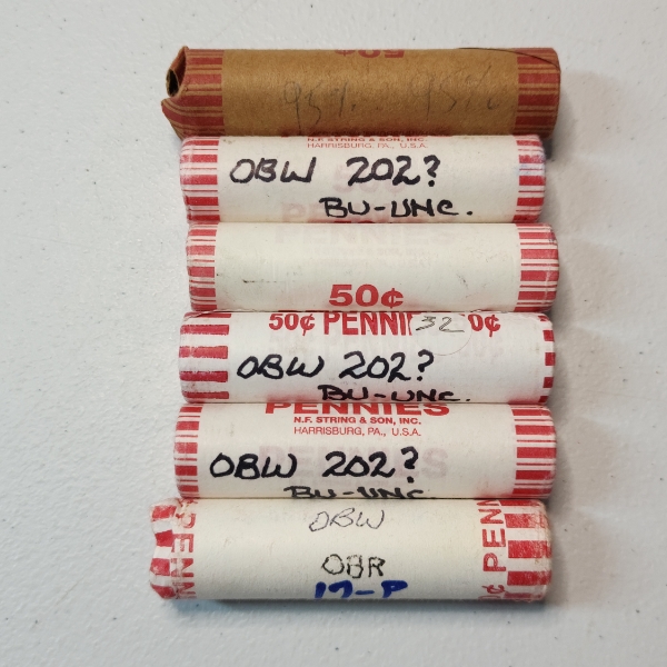Six Rolls of Assorted Years United States Lincoln Cents - Face Value: $3.00