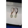 Image 3 : (2) Pairs Of 14K Gold Jade Dangle Earrings - Total Weight: 3.6g