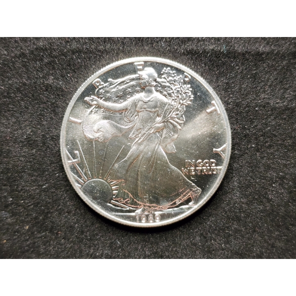 1989 American Eagle 1 Oz Fine Silver Dollar Bullion Round 
