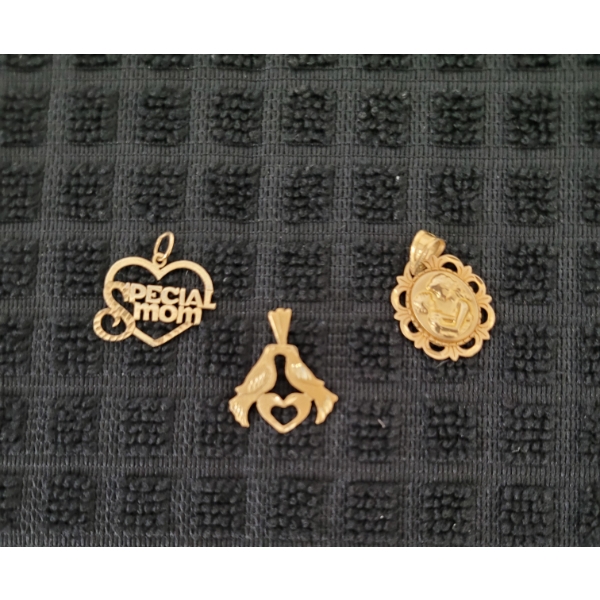 Three 14K Gold Pendants - 3.2 Grams