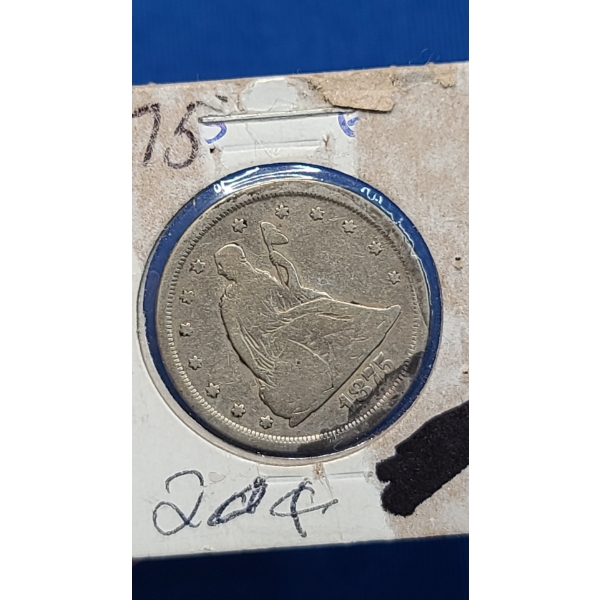United States 1875-S Seated Liberty 90% Silver Twenty Cent Piece
