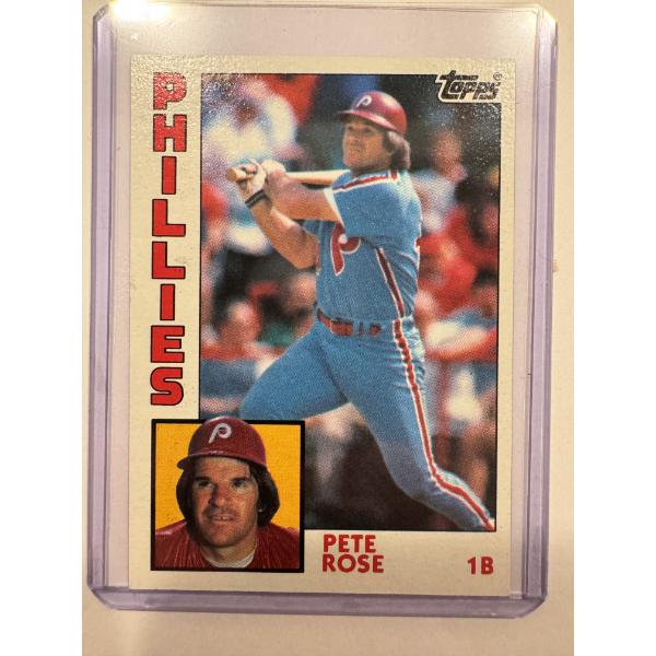 1984 Topps Pete Rose Baseball Card In Protective Holder - Mint Condition