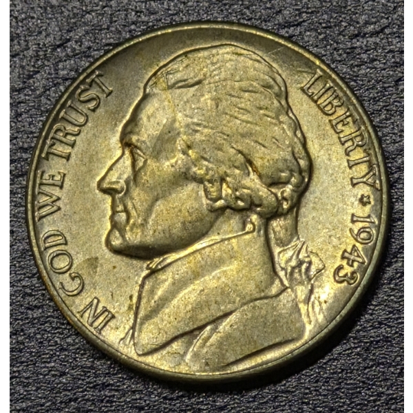 Rare In This condition - 1944 P War Nickel BU With Full Steps - See Pics