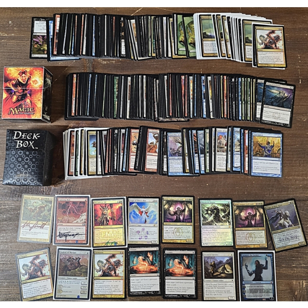 Large Lot of Magic The Gathering Cards incl 3 Autographed Cards and Several Holos