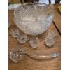 Image 1 : Vintage Pressed Glasss 14" Punch Bowl w 18 Cups & Ladel