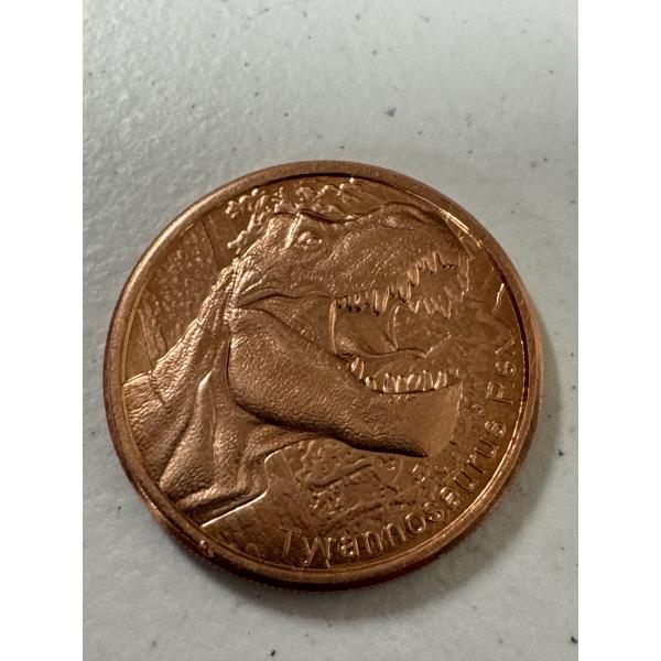 Tyrannosaurus 1 oz .999 Fine Copper Round Coin - Brilliant Uncirculated - Limited Edition