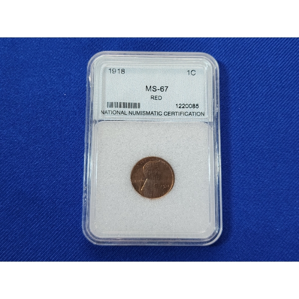 NNC MS 67 1918 RED Lincoln Wheat Cent