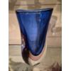 Image 2 : Formia by Murano Crystal & Blue Glass Vase - 12 1/2" by 7" Nice