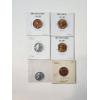Image 1 : 6 - Assorted United States Wheat Cents in Holders Including Steel Cents, BU, Full Red