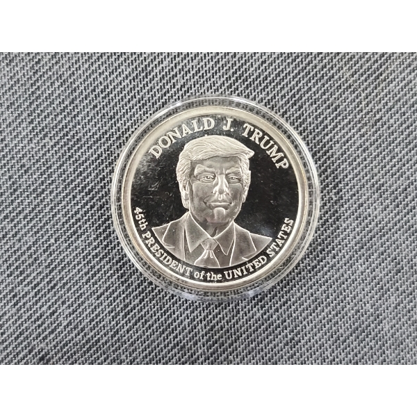 Donald Trump 1 Troy Oz 999 Silver Round Protected In Plastic Case