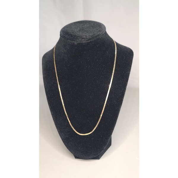 14K Yellow Gold 19" Small Herringbone Necklace - Weight: 2.6g