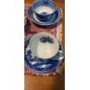 Image 3 : 4 Sets +  Flo Blu - Blue Willow Tea Cups /  Saucers Plus Covered Small Bowl