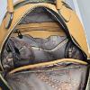 Image 3 : Camel Faux Leather Mini Backpack Purse With Chain Motif Lining