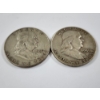Image 2 : Two 90% Silver United States Franklin Half Dollars ~ 1959-D & 1963-D ~ $1.00 Face Value