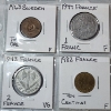Image 5 : Two Binder Pages Filled with Assorted World Coins: Switzerland, France, Sweden, Italy, & More!