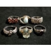 Image 1 : Gorgeous Sterling Silver Rings Ft. Assortment of Stunning Stones - Weighing Total of 20.7 Grams