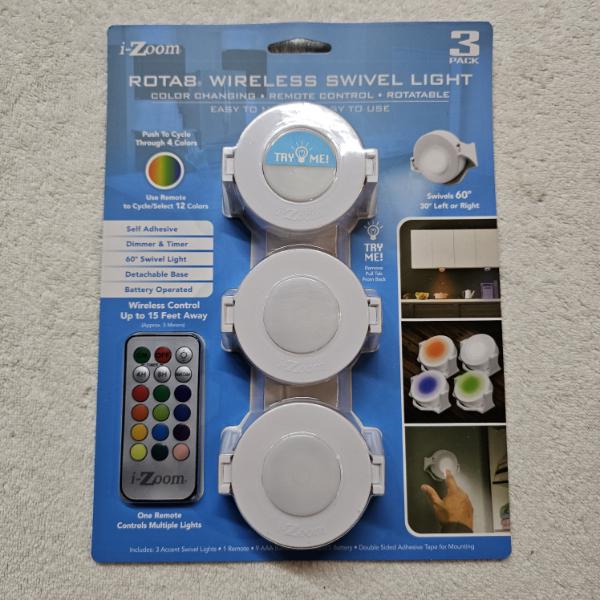 MULTICOLORED!!! i-Zoom Rota8 Wireless Swivel Light (3-Pack)