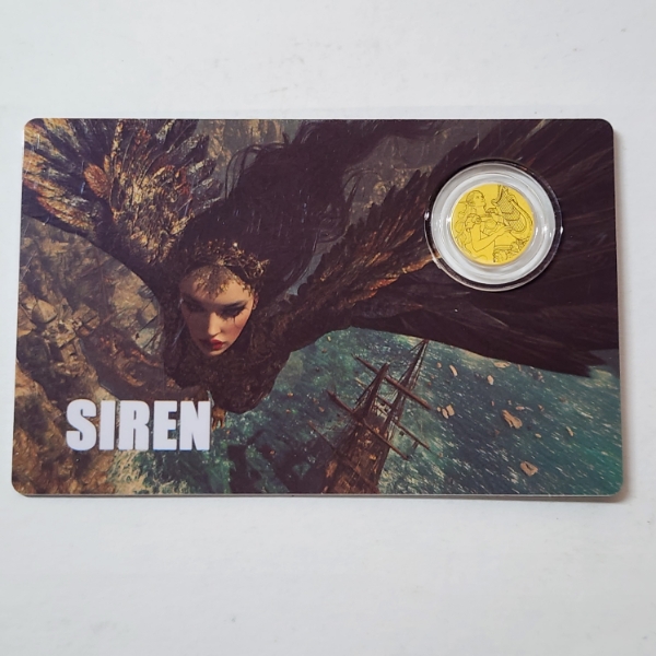 2026 $12 Liberia "Siren" Gold Coin Card - 1/1000 oz .9999 Fine Gold