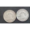 Image 2 : United States 1958-D & 1963 90% Silver Franklin Half Dollars - Face Value: $1.00