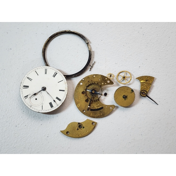 Disassembled Illinois Watch Co. Hoyt 18s Movement Pocket Watch - Low Production: 14,400 Made! 
