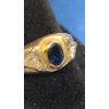 Image 2 : Tests As 14K Gold Sapphire & Trillion Diamond Ring - Size 8.5 - Weight: 3.7g