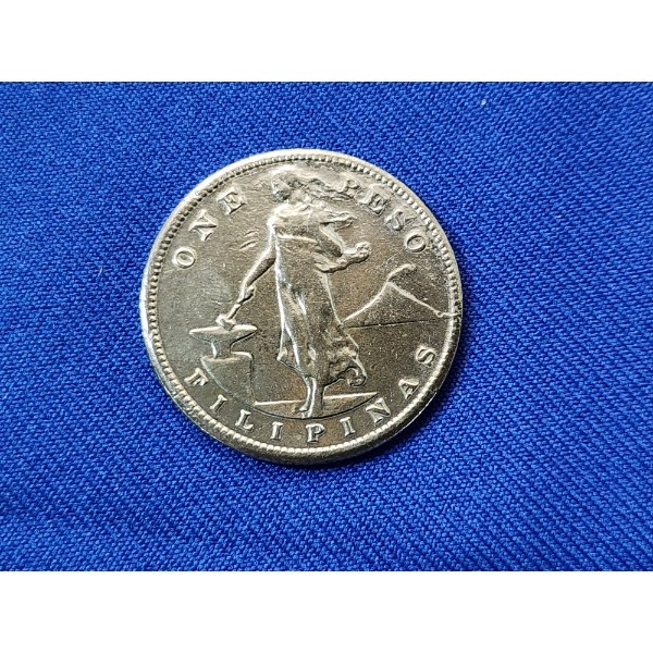 1907-S Philippines United States One Peso Silver Coin ASW: 0.5144 oz 