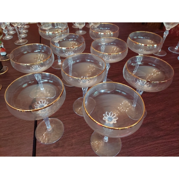 Quantity 10 - Clear 6" Champagne Glasses As Shown - Gently Used