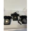 Image 2 : Vintage Phones - Set of 3 Black Corded Phones with Turn Dial