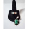 Image 1 : Vintage Sterling Silver Southwestern Inlay Ring & Malachite-Style Pendant TW: 6.6g