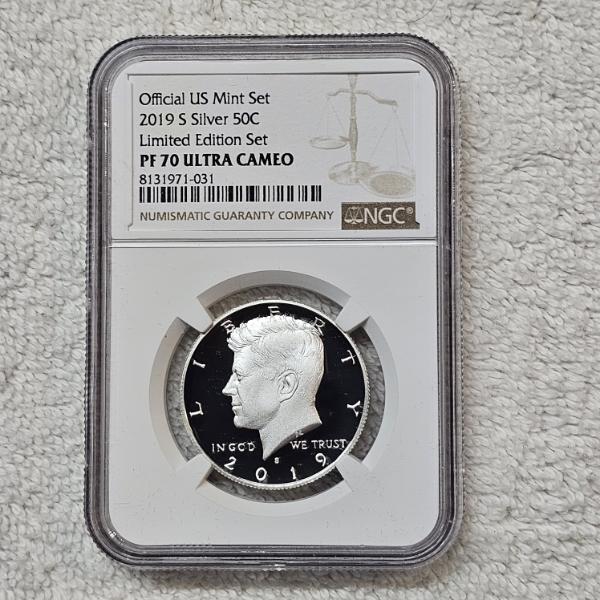 2019-S Kennedy 99.9% Pure Silver Half Dollar graded PF 70 Ultra Cameo by the NGC
