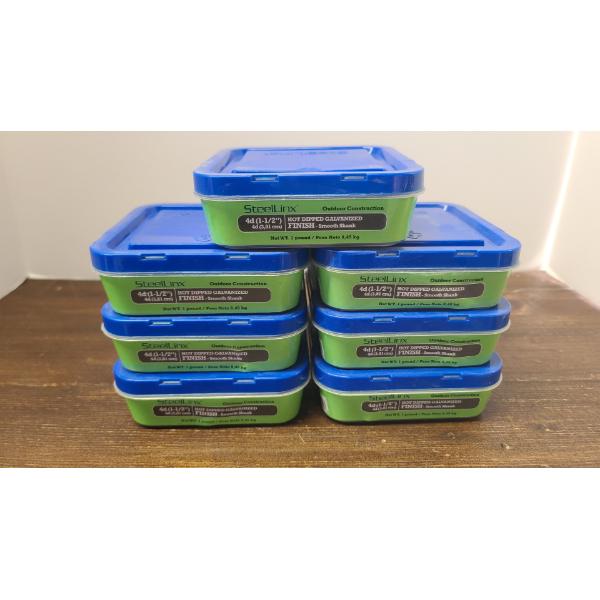 (7)1 ILB Containers Of SteelLinx 4d 1-1/2" Hot Dipped Galvanized Finish- Smooth Shank Outdoor Nails