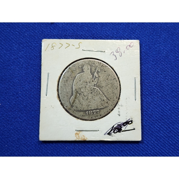 United States 1877-S Seated Liberty Half Dollar - 90% Silver 